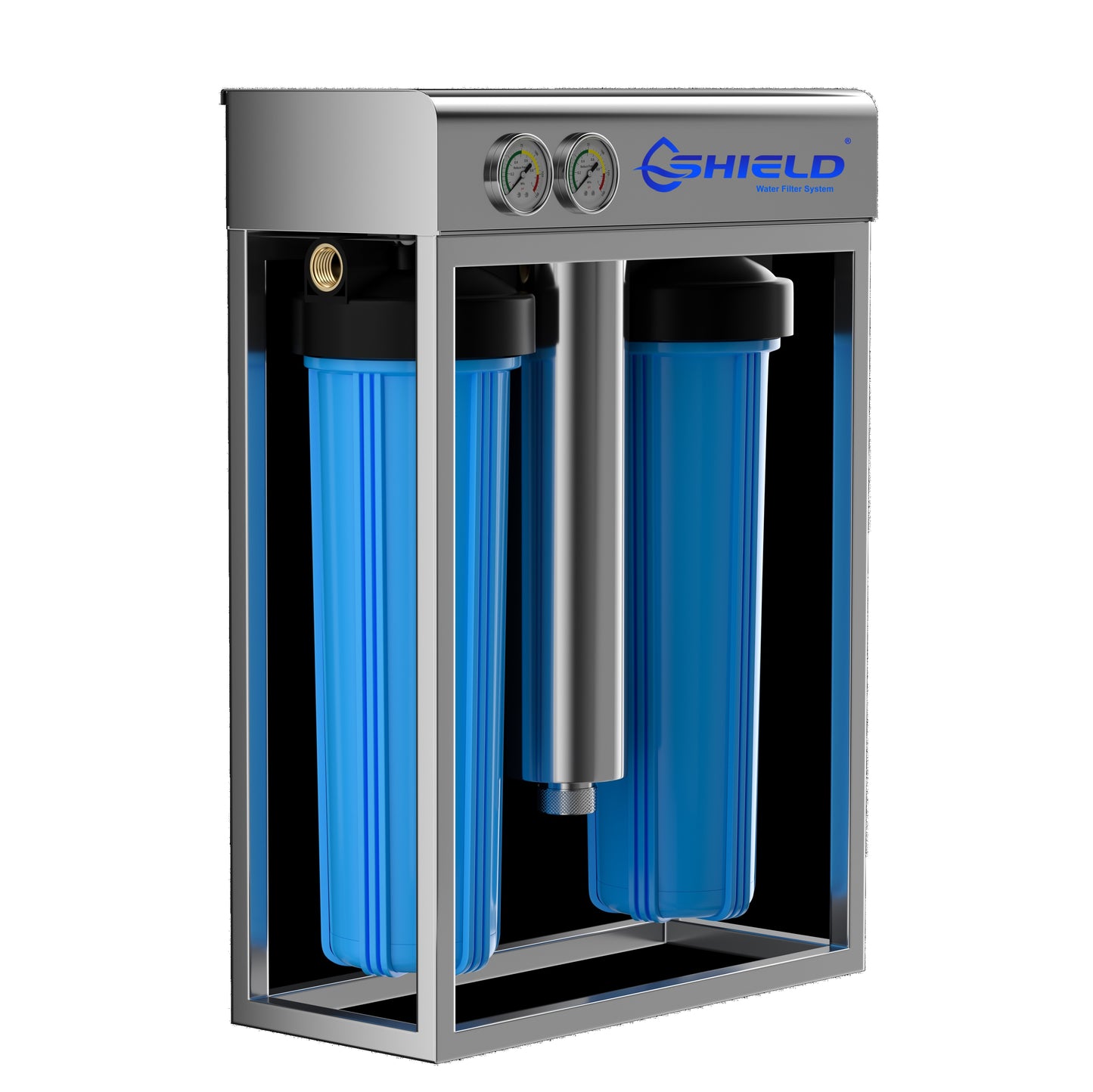 WaterMark Certified 20" x 4.5" Whole House Water Filter System + UV Sterilizer Stainless Steel Cover no filter