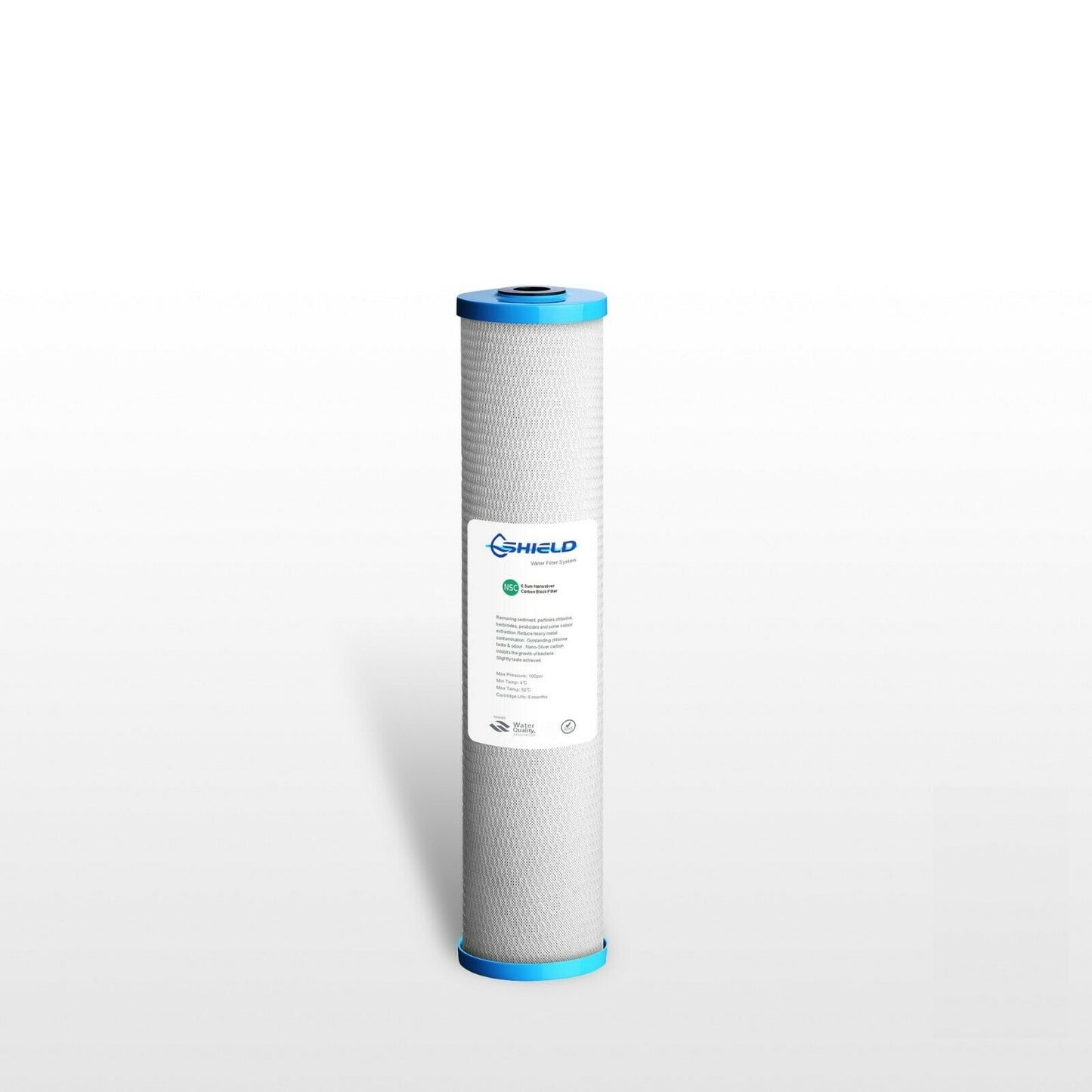 0.5 Micron Nano Silver Antibacterial Carbon Block Water Filter 20" x 4.5" (pack of 6)