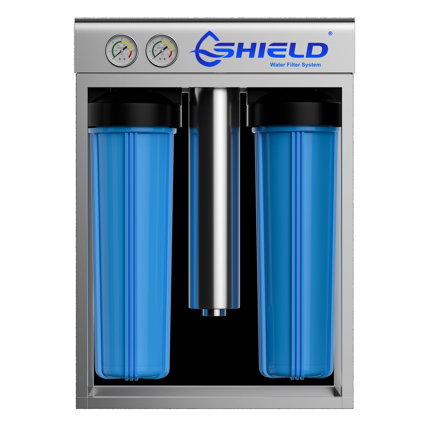 WaterMark Certified 20" x 4.5" Whole House Water Filter System + UV Sterilizer Stainless Steel Cover no filter