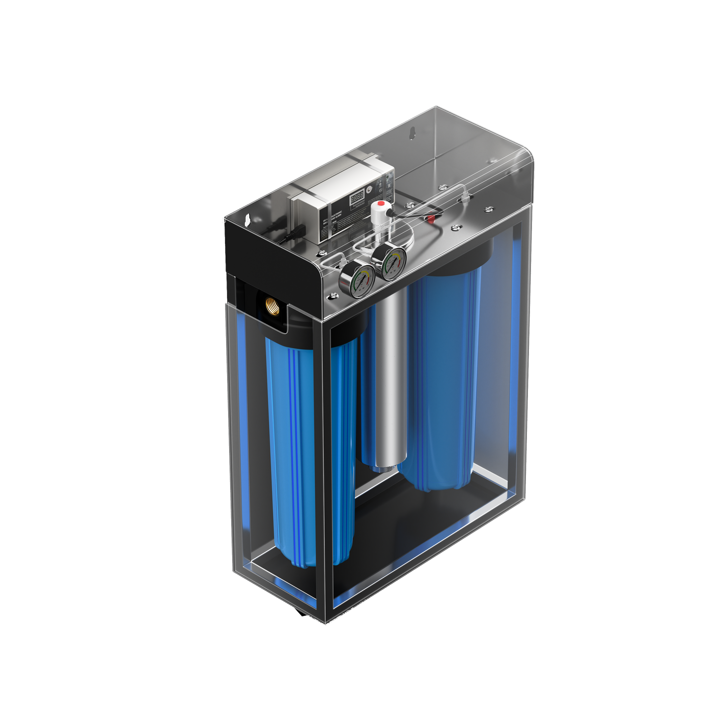 WaterMark Certified 20" x 4.5" Whole House Water Filter System + UV Sterilizer Stainless Steel Cover no filter