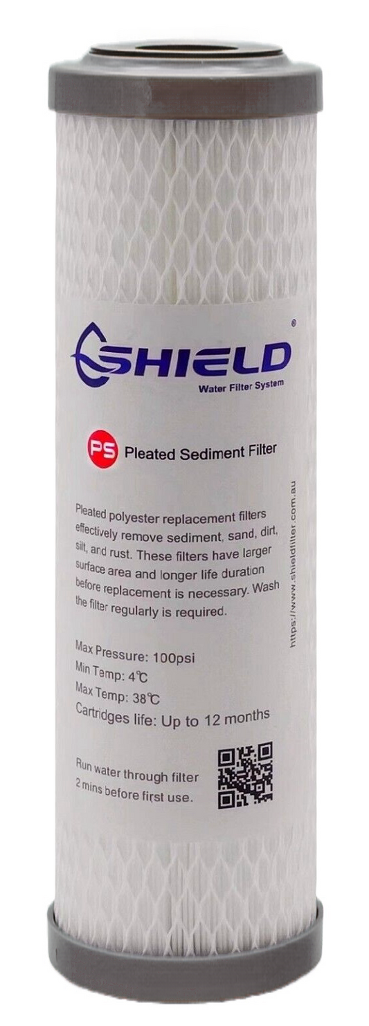Bulk 25 x 5 Micron Pleated Sediment Filters Reusable Washable 10" x2.5" High Performance (pack of 25)
